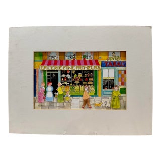 Clement French Paris Street Scene Mixed Media Artwork 2014 For Sale