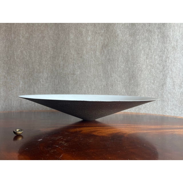 Gold Vintage Postmodern Gold Textured Metal Cone Lamp Shades With Finial Attributed to Van Teal - a Pair For Sale - Image 8 of 12