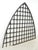 Antique Gothic style arched shaped window grille or transom. It features a square lattice pattern and a pointy arch shape....