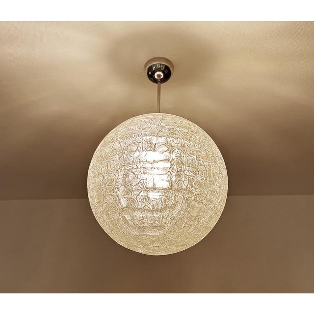 Large Brutalist Glass Pendant Light from Doria, 1970s For Sale - Image 12 of 18