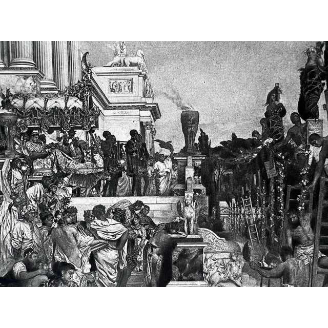 19th Century print by HH Siemiradski titled “The Living Torches Of Nero” Gravure L’Exposition Universelle De 1878 Paper...
