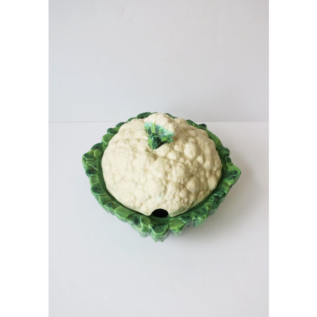 Mid 20th Century Tureen Bowl Cauliflower Cabbage Vegetable Trompe l'Oeil For Sale - Image 5 of 12
