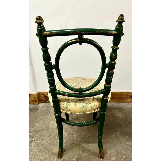 Wood 19th Century Green and Gold Bentwood Chairs with Heavy Patination - A Pair For Sale - Image 7 of 9