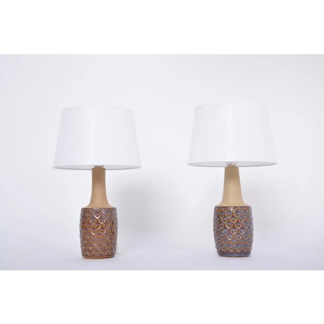 Mid-Century Model 3001 Handmade Stoneware Table Lamps by Einar Johansen for Søholm, 1960s, Set of 2 For Sale - Image 10 of 10