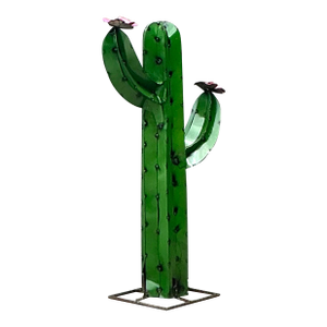Vintage Torched Metal Cut Cactus