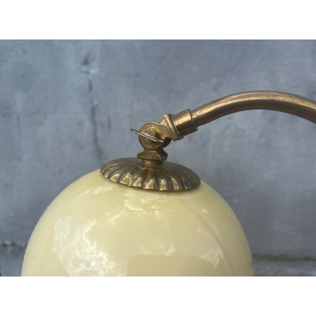 Idman Oy 1950s Table Lamp by Mauri Almari for Idman Oy, Brass, Rattan, Glass For Sale - Image 4 of 11