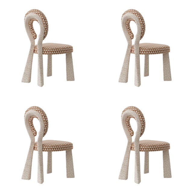 Mary Dining Chairs with Upholstered Legs by Ottiu, Set of 4 For Sale