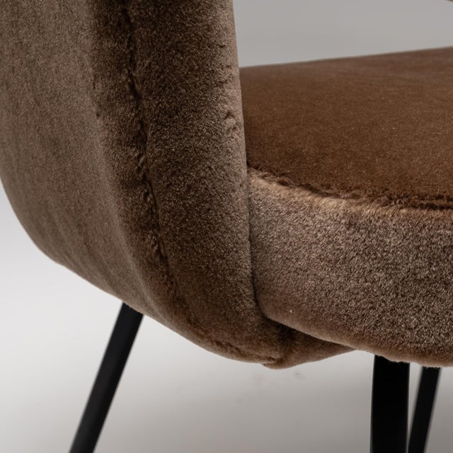 Model 71 Dining Chair in Deep Brown Mohair by Eero Saarinen for Knoll, 1960s For Sale - Image 9 of 13
