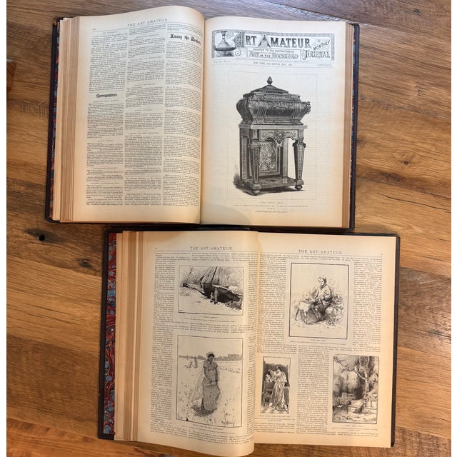 1879–1882 Leather Hardcover Books Art Amateur Bound Journals by Montague Marks – Set of 2 Deluxe Volumes For Sale - Image 10 of 14