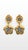 Vintage French Gilded Floral Drop Earrings with Iridescent Pavé Crystals, 1980s, Set of 2 For Sale - Image 3 of 3