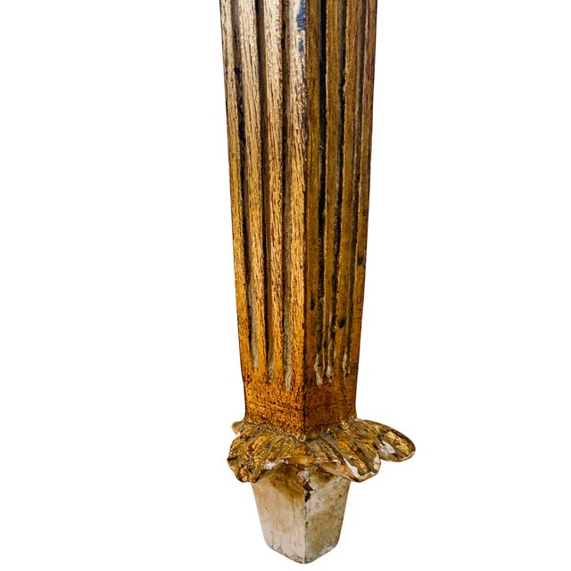 1950 Italian Florentine Neoclassical Gilt & Cream Small Console Table For Sale - Image 9 of 15