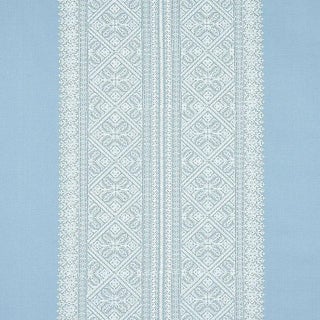 Schumacher Toledo Fabric in Chambray For Sale