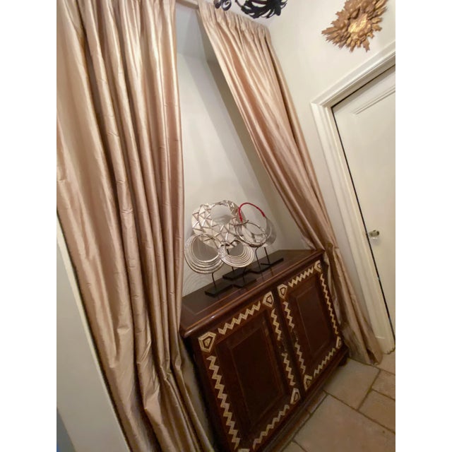 Silk Shantung Draperies - a Pair For Sale - Image 9 of 10