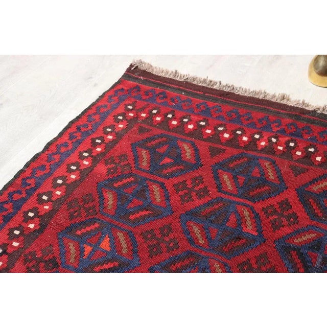Vintage Handwoven Afghan Kilim Rug, 1980s For Sale - Image 9 of 11