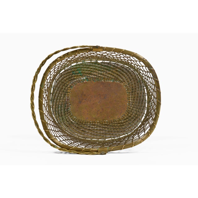 Vintage Brass Wire Mesh Basket For Sale - Image 10 of 10