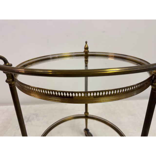 Mid-Century French Brass Drinks Bar Cart, 1960s For Sale - Image 10 of 14