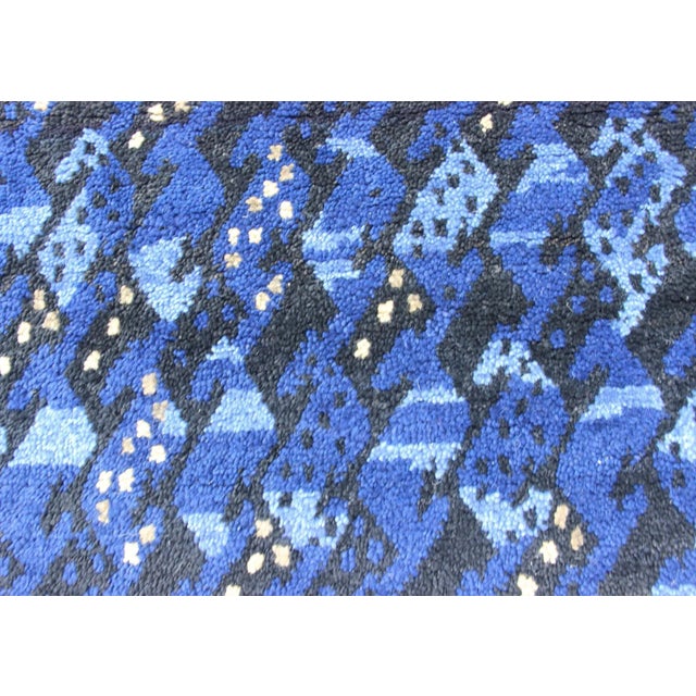 Blue Large Blue Swedish Pile Rug in Blue by Keivan Woven Arts 10'2"x13'9 For Sale - Image 8 of 13