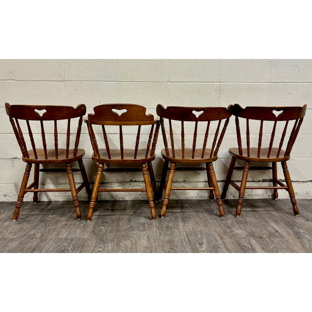 Vintage Tell City Hard Rock Maple Dining Chairs - Set of 4 For Sale In Kansas City - Image 6 of 11