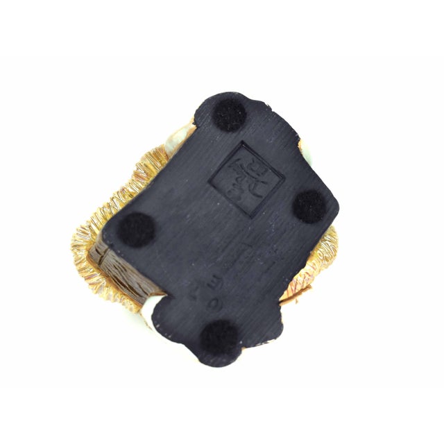 1990's Hand Carved Hand Painted De Rosa Enamel Glazes Ceramic Holy Family Nativity Set - 3 Pieces For Sale - Image 12 of 12