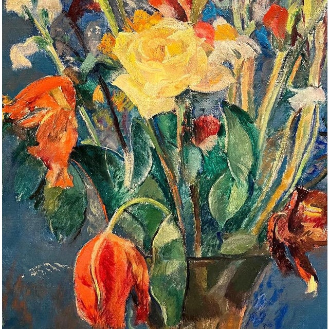 Fernand Blondin, Flowers and Fruits, Oil on Canvas For Sale - Image 6 of 12