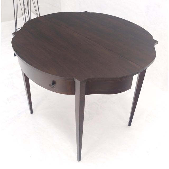 Flip Top Mahogany One Drawer Console Game Sofa Breakfast Top MINT For Sale - Image 15 of 18