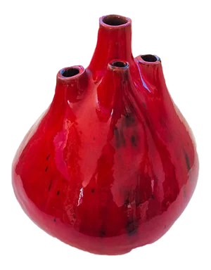 Belgian Pottery Spout Vase by Hugria, 1960s