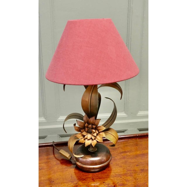 Metal French Painted Toleware Conservatory Table Lamp, 1960 For Sale - Image 7 of 8
