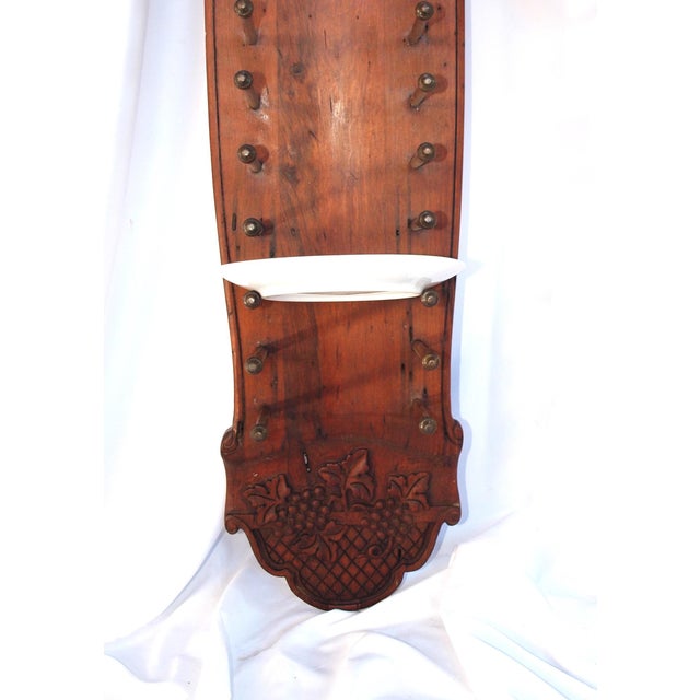 Antique Vertical Carved Wooden Plate Rack With Bacchus For Sale In San Francisco - Image 6 of 8