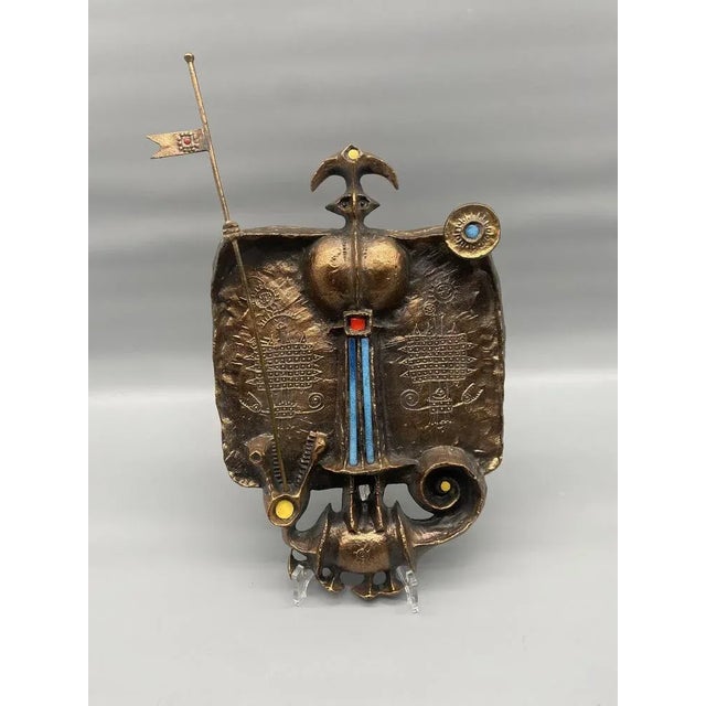 Brutalist Wall Bronze Sculpture of the Dragon Slot of Lajos Muharos, Hungary, 1970s For Sale - Image 10 of 11