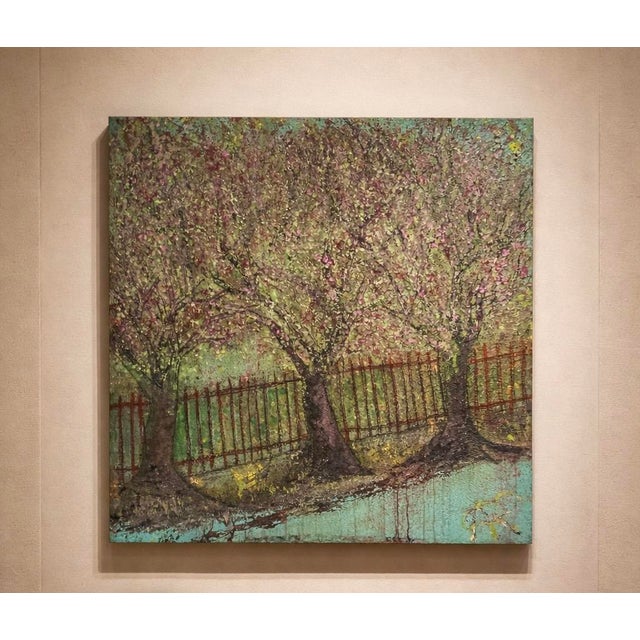 Italian Artist, Blossom with ArpVerdeacqua, Acrylic on Canvas For Sale - Image 11 of 11