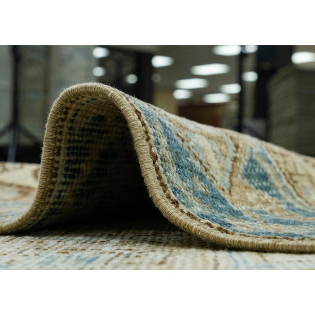 Blue Blue & Brown Oriental Handwoven Vintage Rug 7'5" x 11'7" For Sale - Image 8 of 9