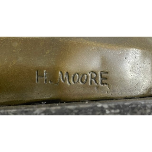 Condition: This sculpture is in perfect condition. Bronze Dimensions with Marble Base: Height 6" X Width 12" Marble...