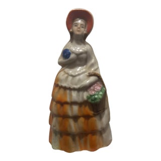 Vintage "Made in Occupied Japan" Porcelain Victorian Lady Bell For Sale