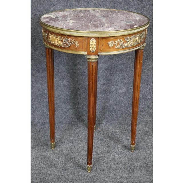 Cherubs or Satyrs Bronze Mounted French End Table Louis XVI For Sale - Image 10 of 12