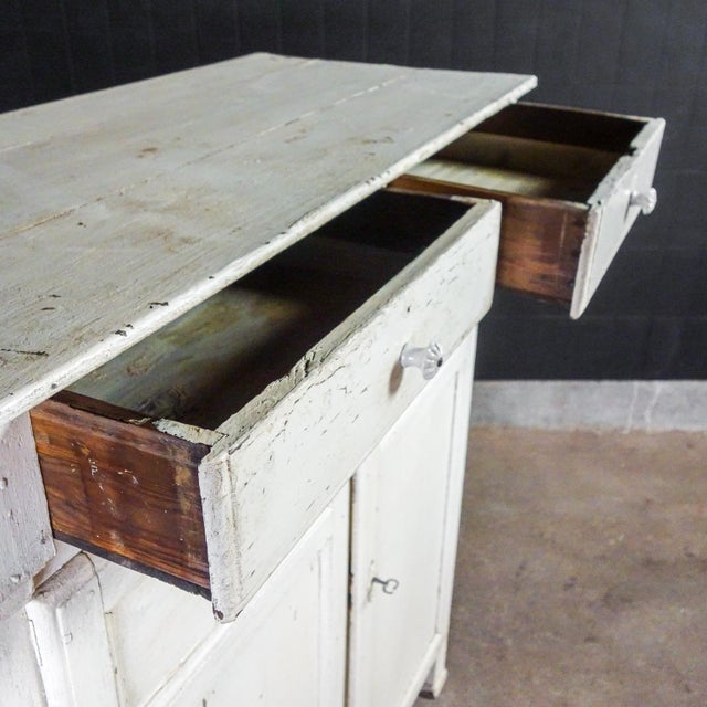 Wood White Brocante Bakery Cabinet, 1900s For Sale - Image 7 of 15