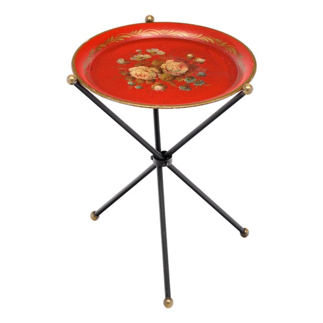 Art Deco Period French Folding Tea Tray Table, Circa 1940 For Sale
