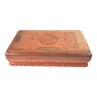 Antique Early 19th Century Carved Presentation Box With Named Identification For Sale