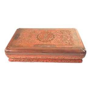 Antique Early 19th Century Carved Presentation Box With Named Identification