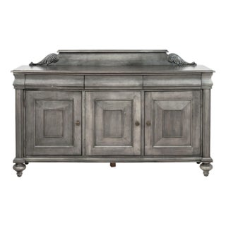 Ethan Allen "Saxon" Gray Wood Sideboard For Sale