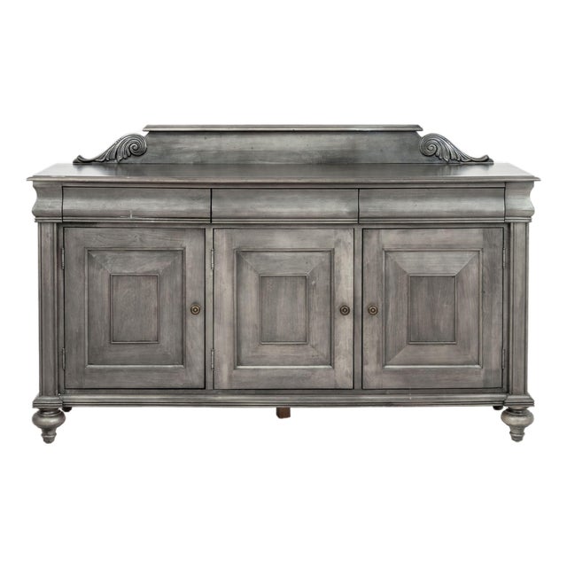 Ethan Allen "Saxon" Gray Wood Sideboard For Sale
