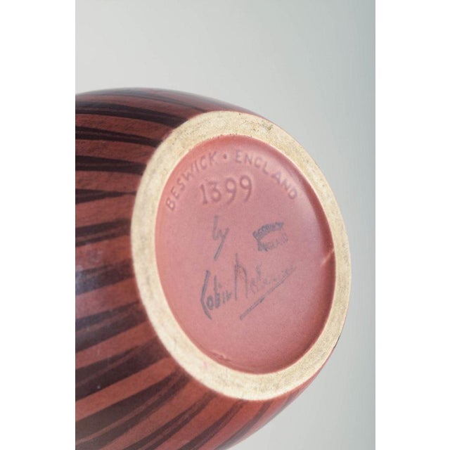20th Century Ceramic Vase in Reddish and Brown Tones by Colin Melbourne for Beswick For Sale - Image 4 of 5