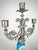 Pair of Antique Signed p.h. Mourey French Victorian Silvered Metal & Sèvres Style Porcelain Three-Light Candelabras For Sale - Image 4 of 12