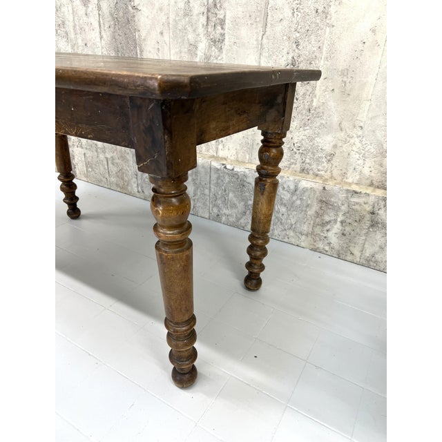 Vintage Bistro Table in Walnut, 1920s For Sale - Image 3 of 10