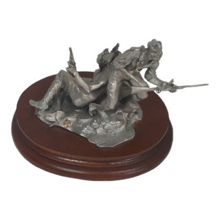 1980s Blood Brothers Pewter Sculpture by Micheal A. Boyette For Sale