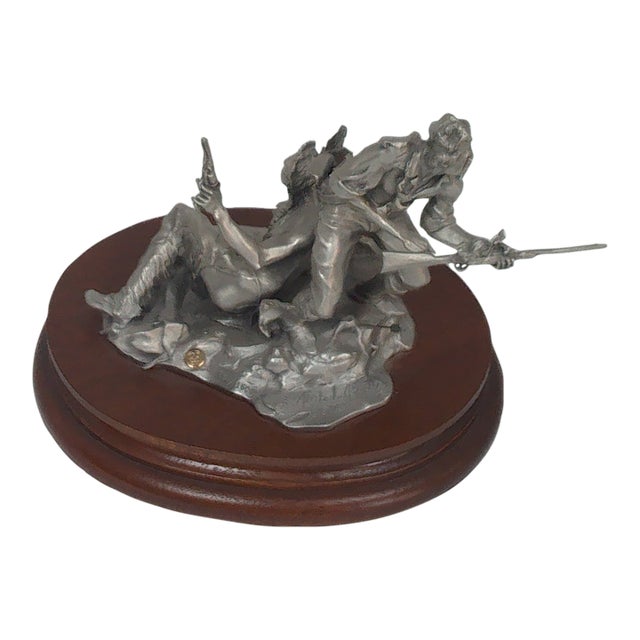 1980s Blood Brothers Pewter Sculpture by Micheal A. Boyette For Sale
