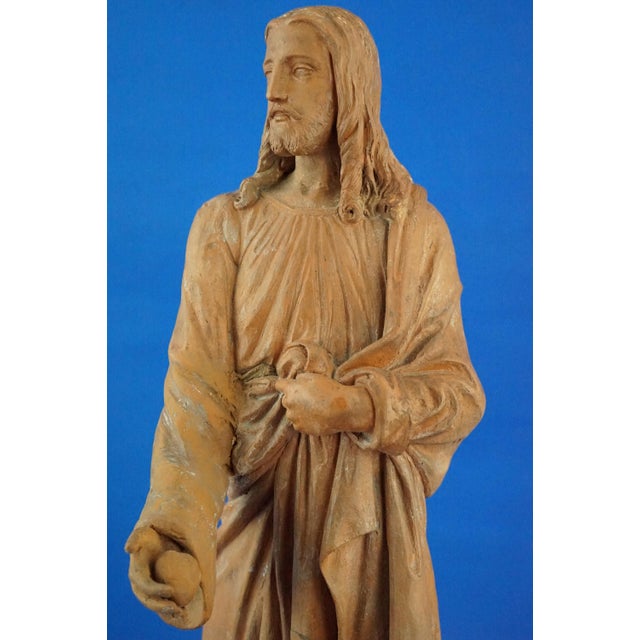 Giovanni Della Longa, Sculpture Depicting Jesus Christ and a Seated Woman, 19th Century, Terracotta For Sale - Image 17 of 18