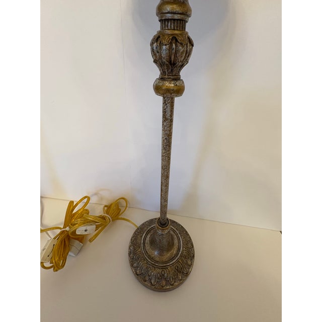 Plastic 1970s Hollywood Regency Candle Stick Table Lamps a Pair For Sale - Image 7 of 8