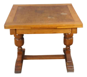 1930s Antique Jacob Summer & Sons Elizabethan Jacobean English Oak Draw Leaf Table