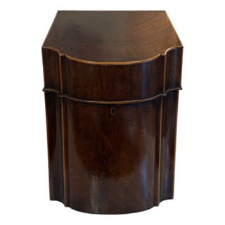 Circa 1790 English George III Inlaid Mahogany Serpentine Knife Box For Sale