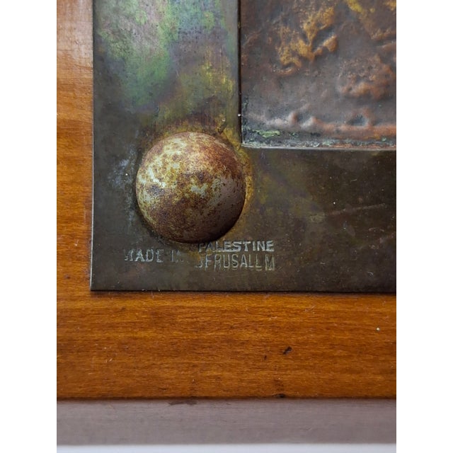 Antique Bezalel Jerusalem Copper Relief Plaque Western Wall Mandate Palestine C. 1920s Judaica For Sale - Image 10 of 16